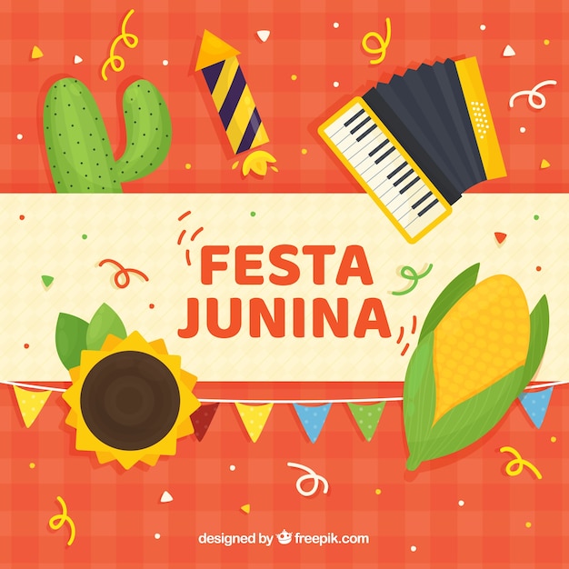 Vetor grátis fundo de junina de festa criativa