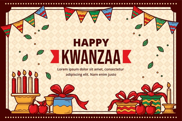 Fundo de kwanzaa desenhado à mão