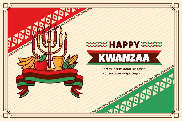 Fundo de kwanzaa desenhado à mão