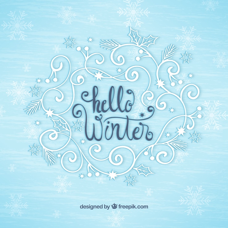 Vetor grátis fundo de letras de inverno