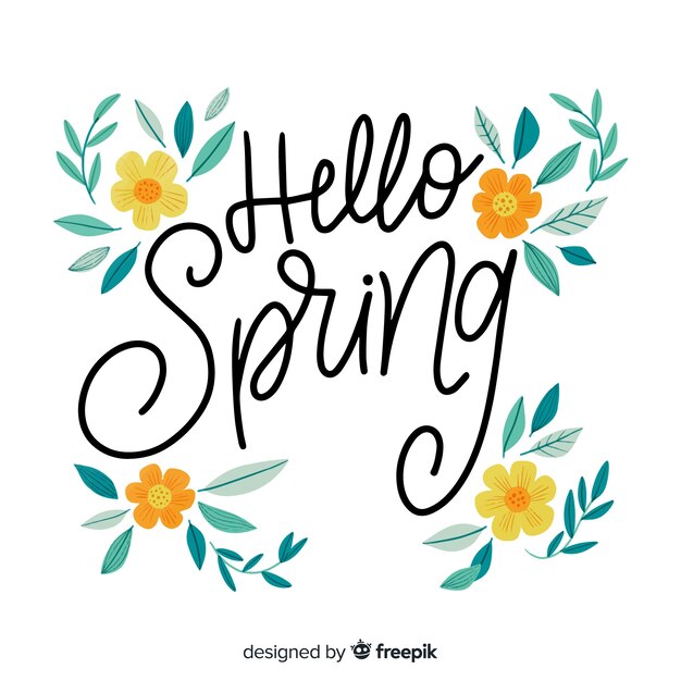 Fundo de letras de primavera floral