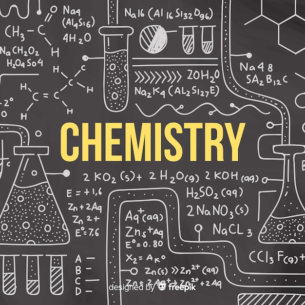 Vetor grátis fundo de lousa com informações de química