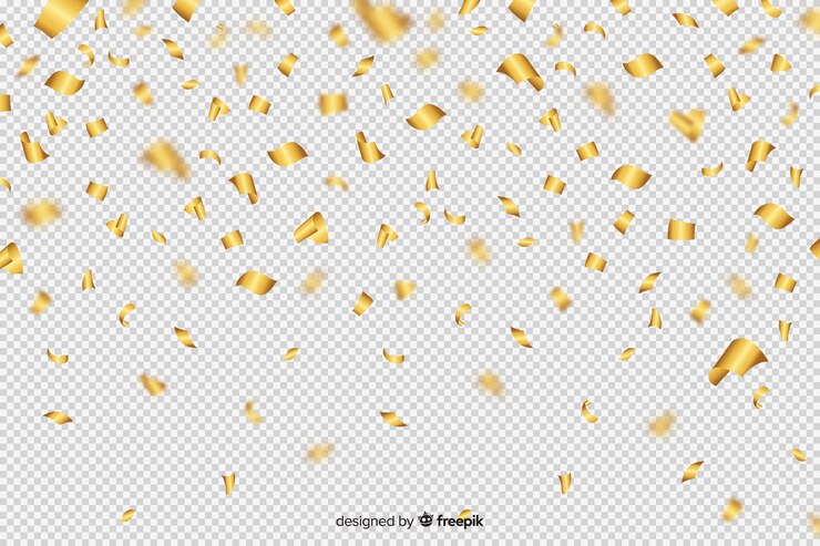 Vetor grátis fundo de luxo com confete dourado caindo