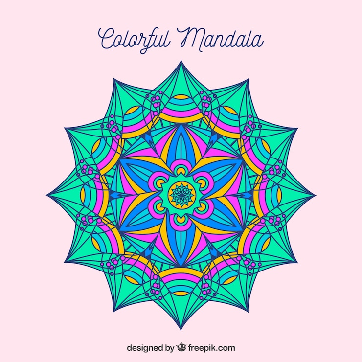 Vetor grátis fundo de mandala colorido