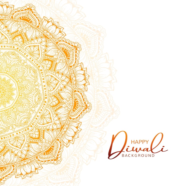 Fundo de mandala de diwali feliz dourado étnico de luxo moderno