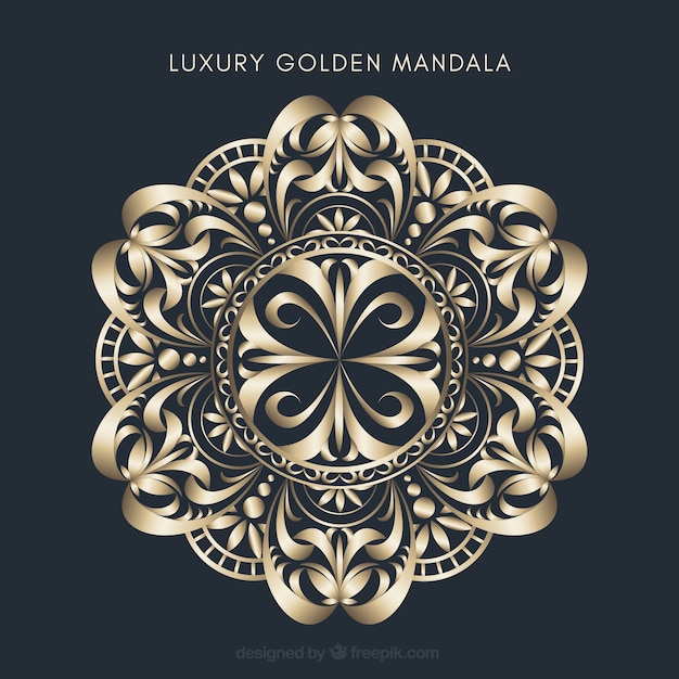 Fundo de mandala de luxo dourado