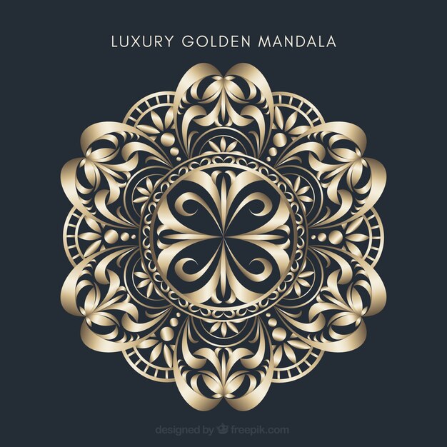 Fundo de mandala de luxo dourado