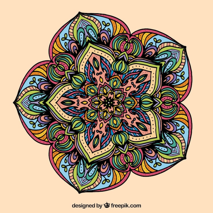 Vetor grátis fundo de mandala decorativa de mão desenhada