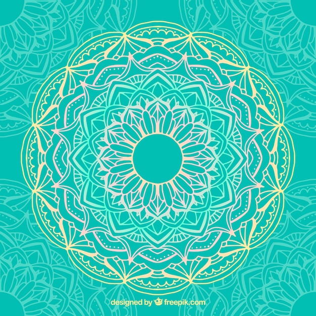 Fundo de mandala desenhado a mão verde