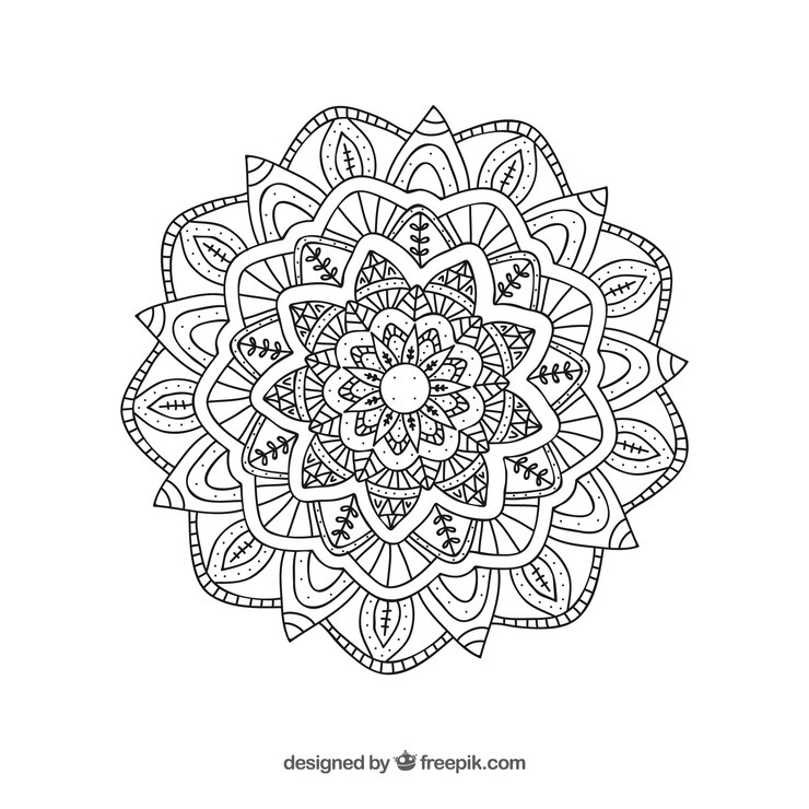 Vetor grátis fundo de mandala lineal