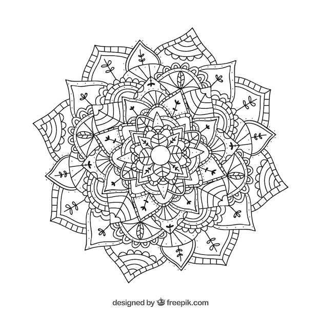 Vetor grátis fundo de mandala lineal