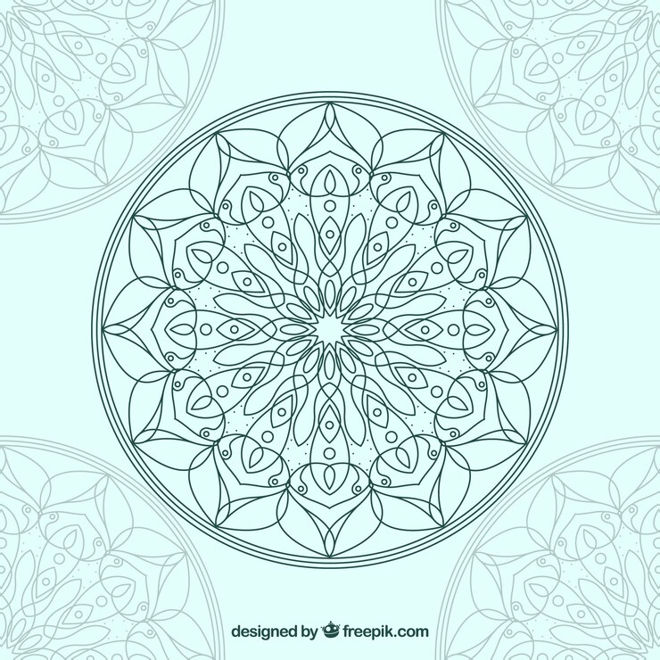 Vetor grátis fundo de mandala lineal