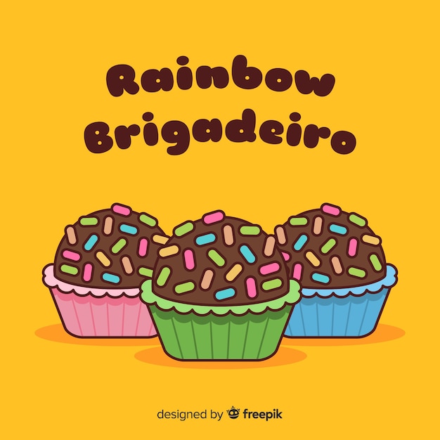 Vetor grátis fundo de mão desenhada brigadeiro