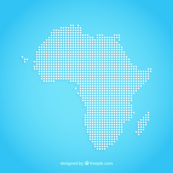 Vetor grátis fundo de mapa de áfrica com pontos