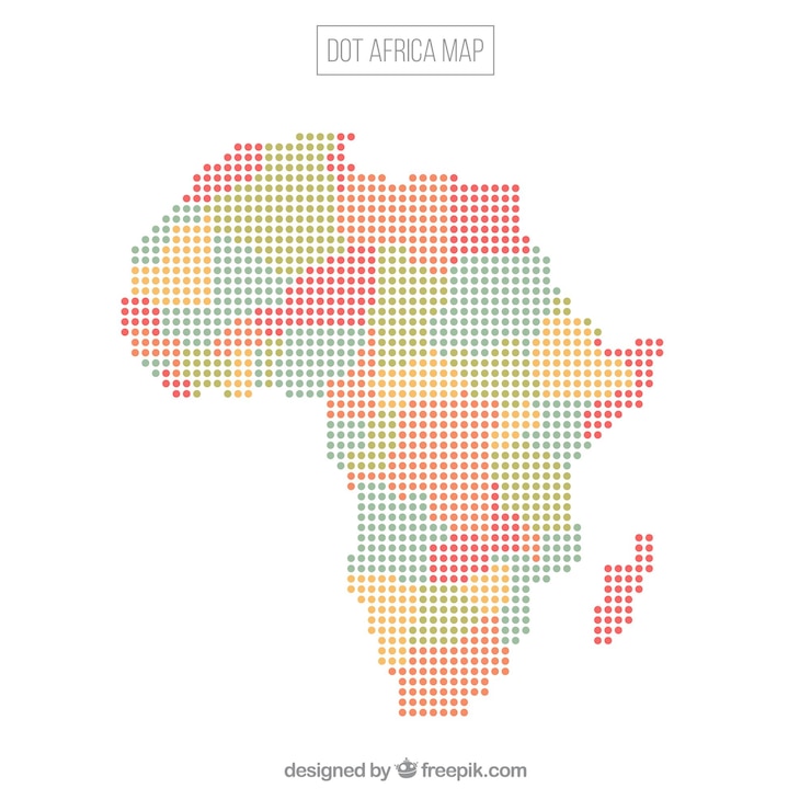 Vetor grátis fundo de mapa de áfrica com pontos