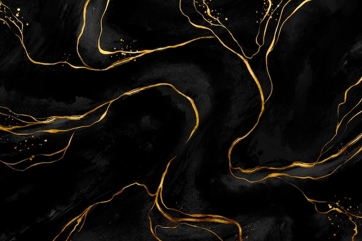 Vetor grátis fundo de mármore preto e dourado