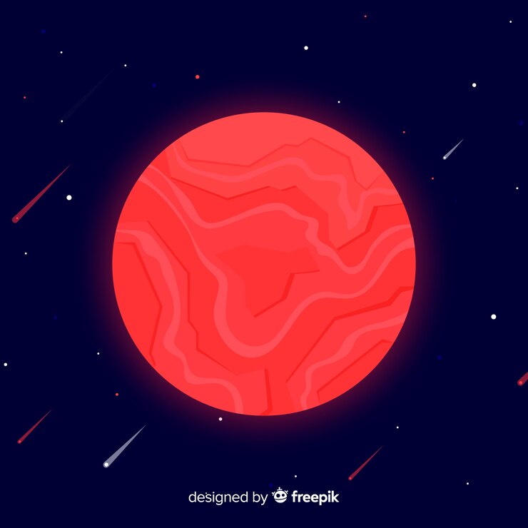 Vetor grátis fundo de marte com cometas