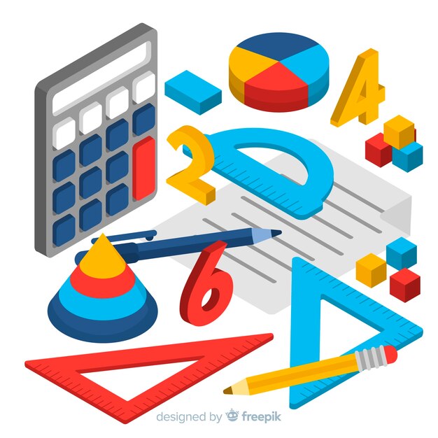 Fundo de material de matemática isométrica
