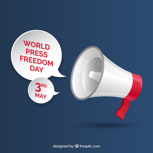 Fundo de megafone para o dia da liberdade de imprensa mundial
