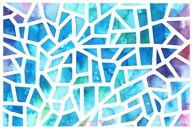 Fundo de mosaico de vidro triângulo aquarela