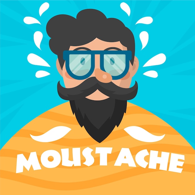 Vetor grátis fundo de movember de design plano