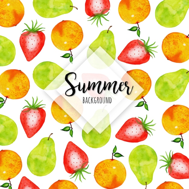 Fundo de multiuso frutas aquarela