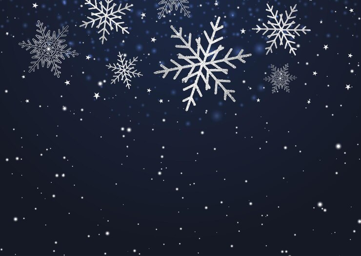 Vetor grátis fundo de natal com desenho de flocos de neve e estrelas