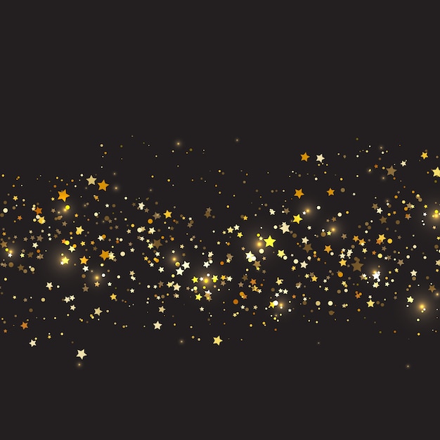 Fundo de Natal com design de estrelas de ouro