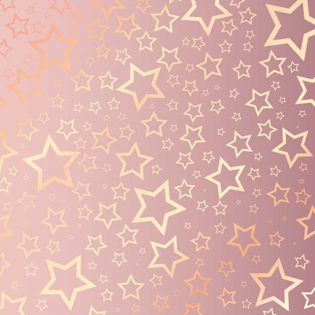 Fundo de Natal com padrão estrelado em ouro rosa
