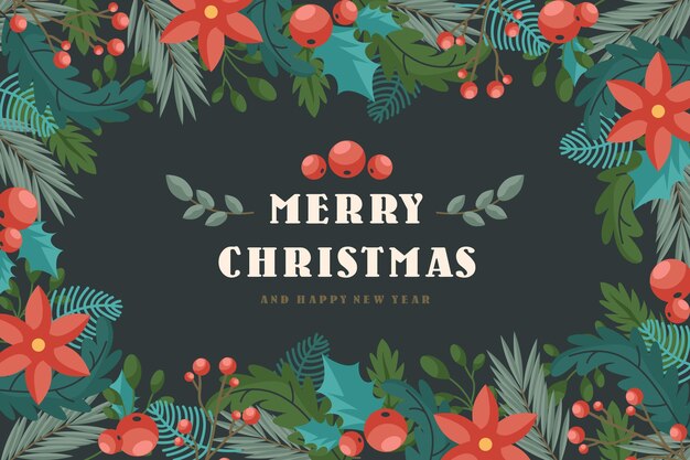 Fundo de natal de design plano