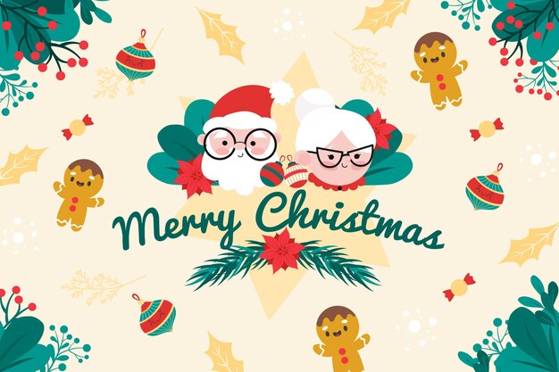 Fundo de natal desenhado à mão