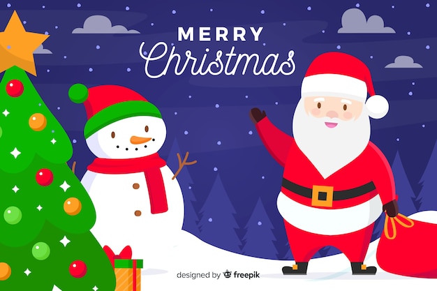 Fundo de Natal em design plano
