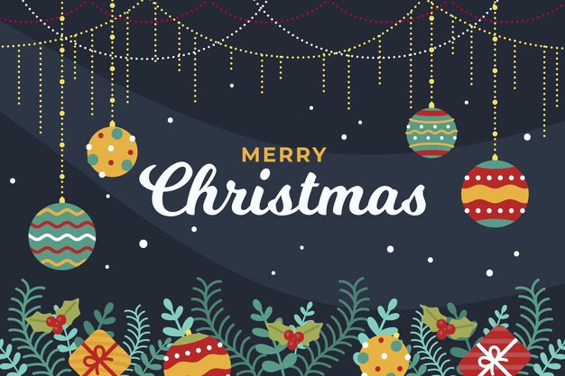 Fundo de Natal em design plano