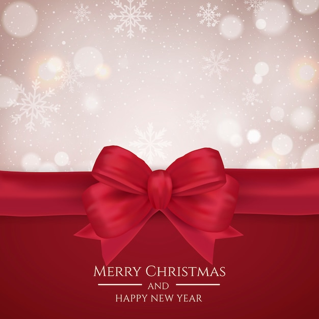 Fundo de Natal sem foco com um laço vermelho