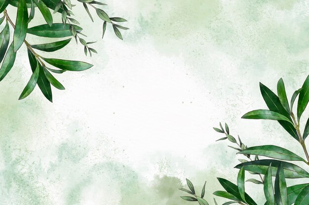 Fundo de natureza aquarela pintado à mão