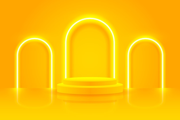 Fundo de neon amarelo gradiente