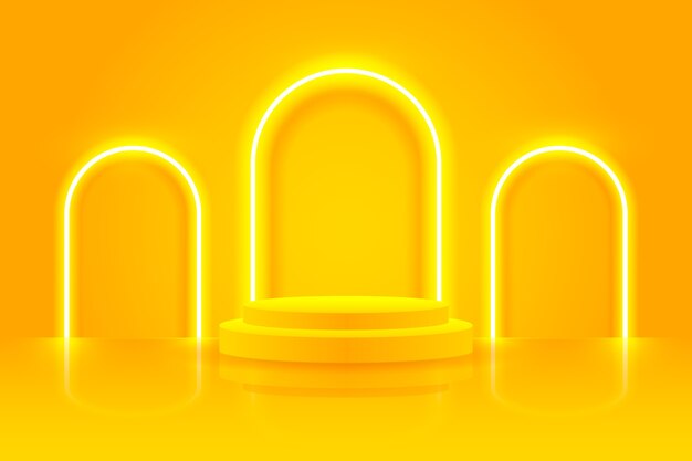 Fundo de neon amarelo gradiente