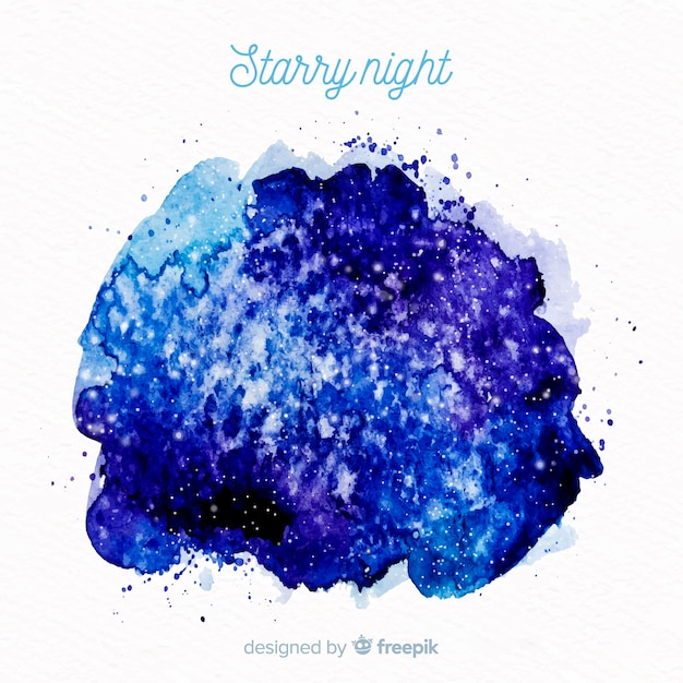 Fundo de noite estrelada em aquarela