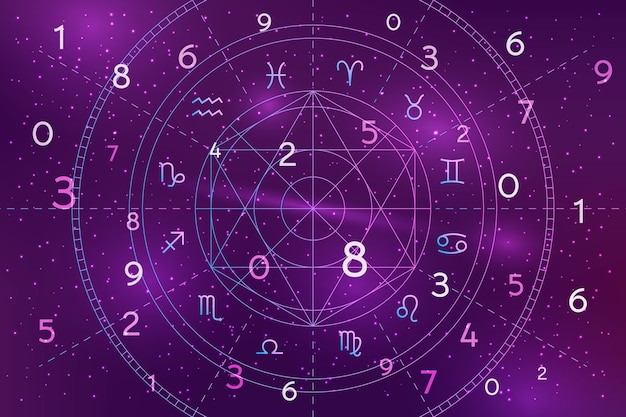 Vetor grátis fundo de numerologia gradiente