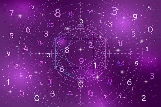 Vetor grátis fundo de numerologia gradiente