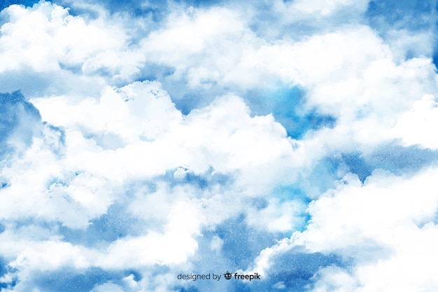 Vetor grátis fundo de nuvens brancas desenhado
