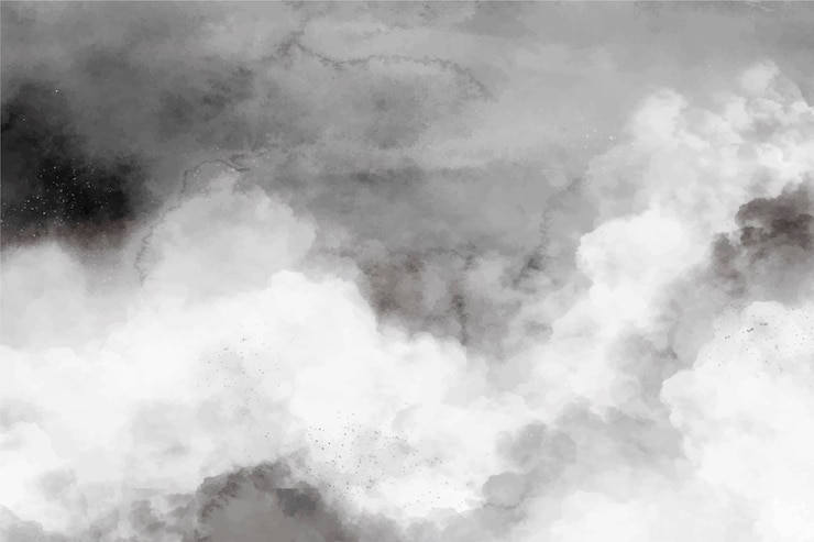 Vetor grátis fundo de nuvens de algodão escuro aquarela
