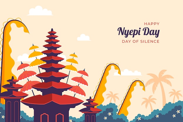 Vetor grátis fundo de nyepi plano.