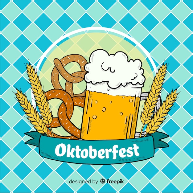 Fundo de oktoberfest com frascos de cerveja