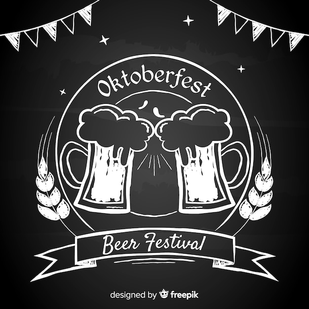 Fundo de oktoberfest de quadro-negro