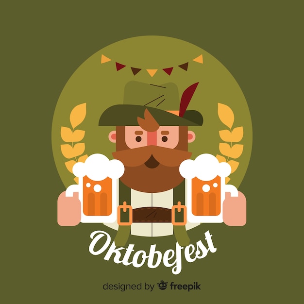 Vetor grátis fundo de oktoberfest design plano