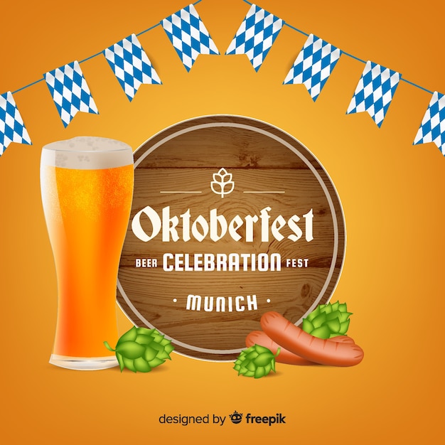 Vetor grátis fundo de oktoberfest moderno em estilo realista