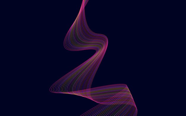 Fundo de onda de linha de tecnologia de cor vermelha abstrata