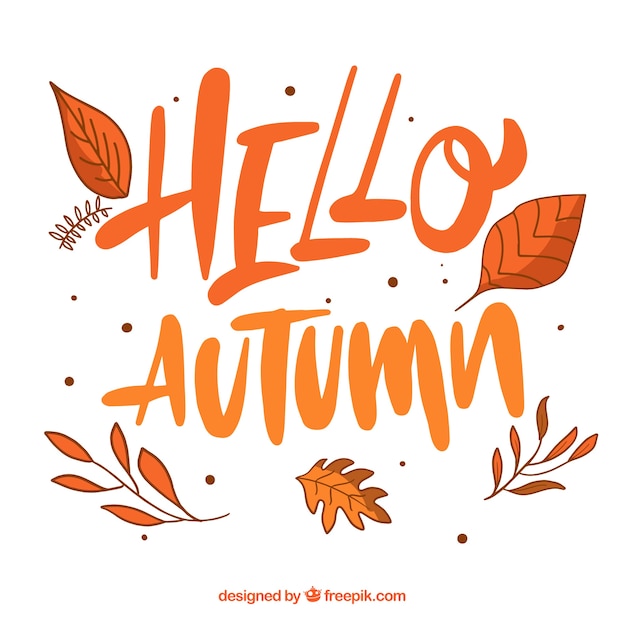 Vetor grátis fundo de outono com mensagem e tipografia