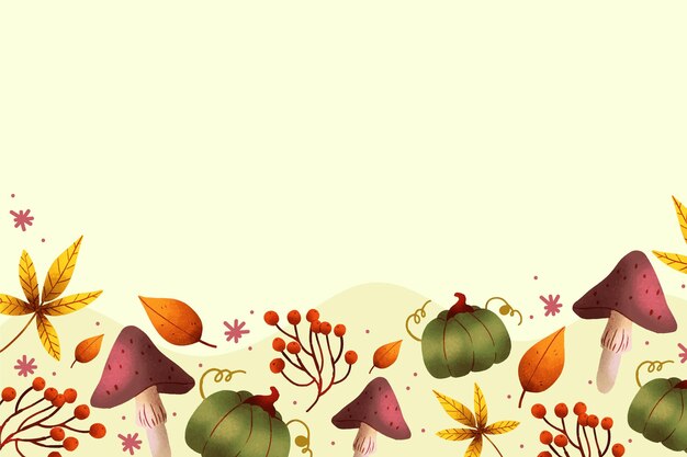 Fundo de outono em aquarela
